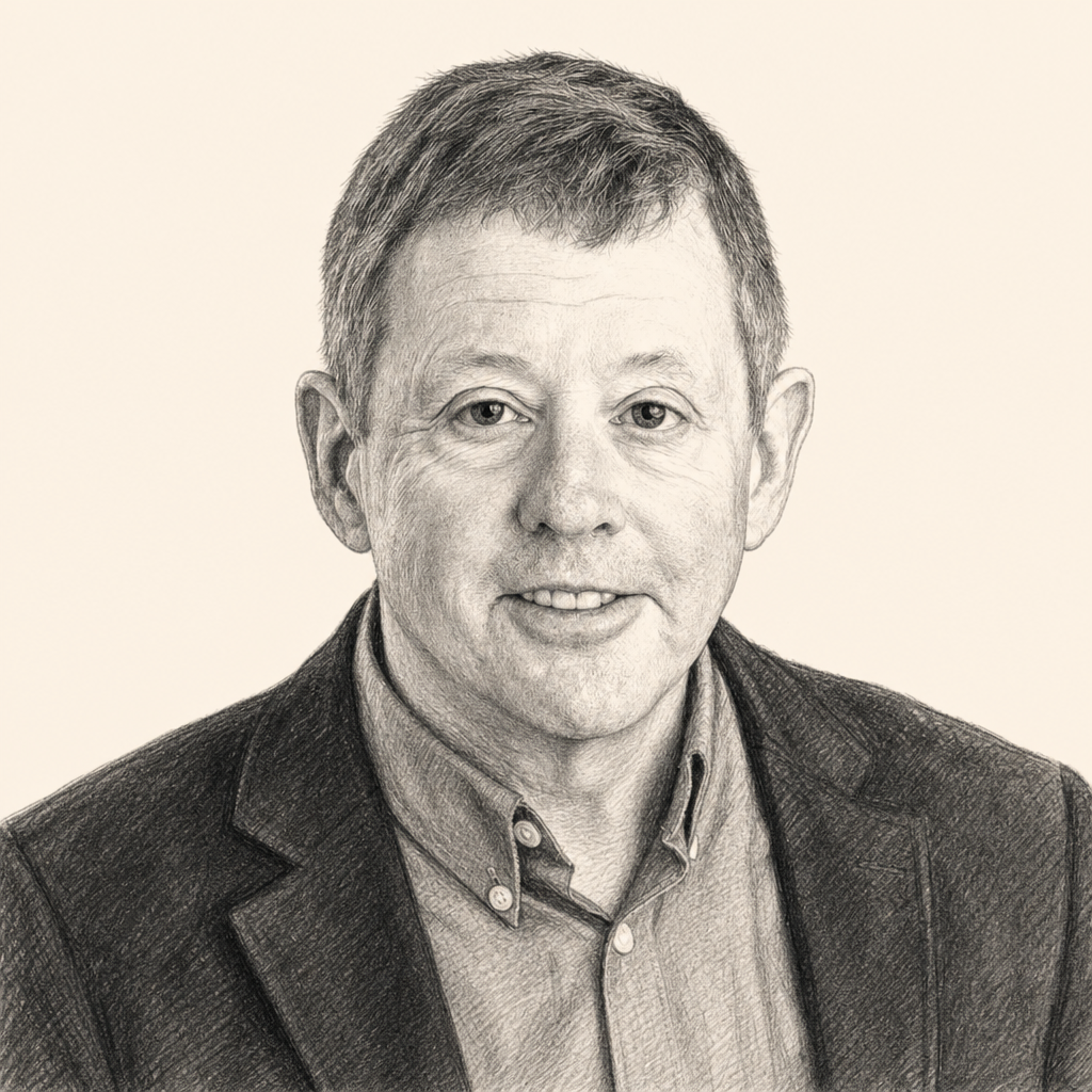 Charcoal portrait of Kent Berridge