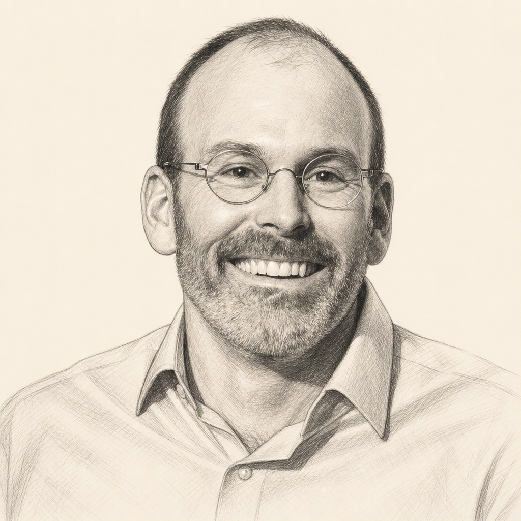 Charcoal portrait of Judson Brewer