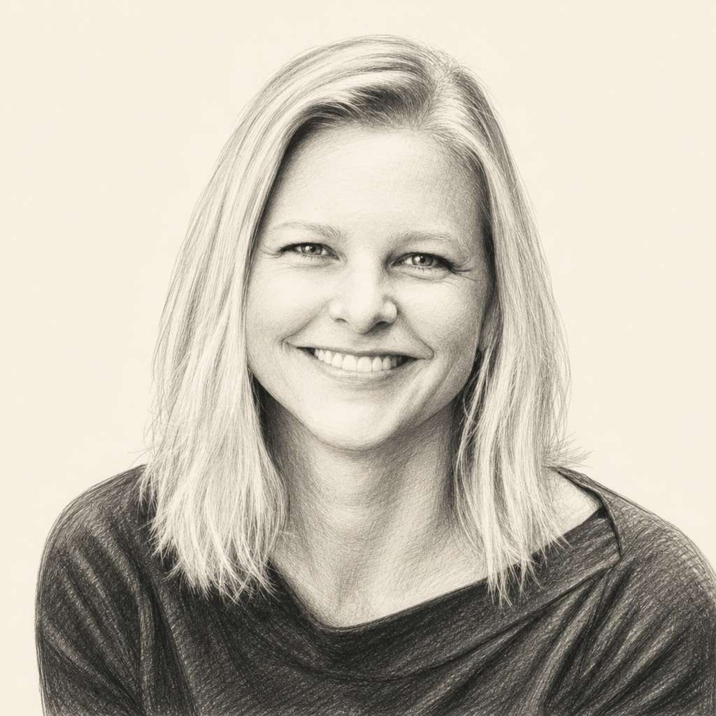 Charcoal portrait of Wendy Hasenkamp