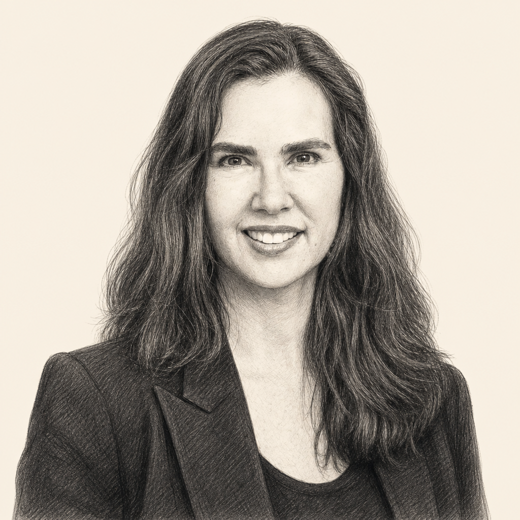 Charcoal portrait of Kristin Neff