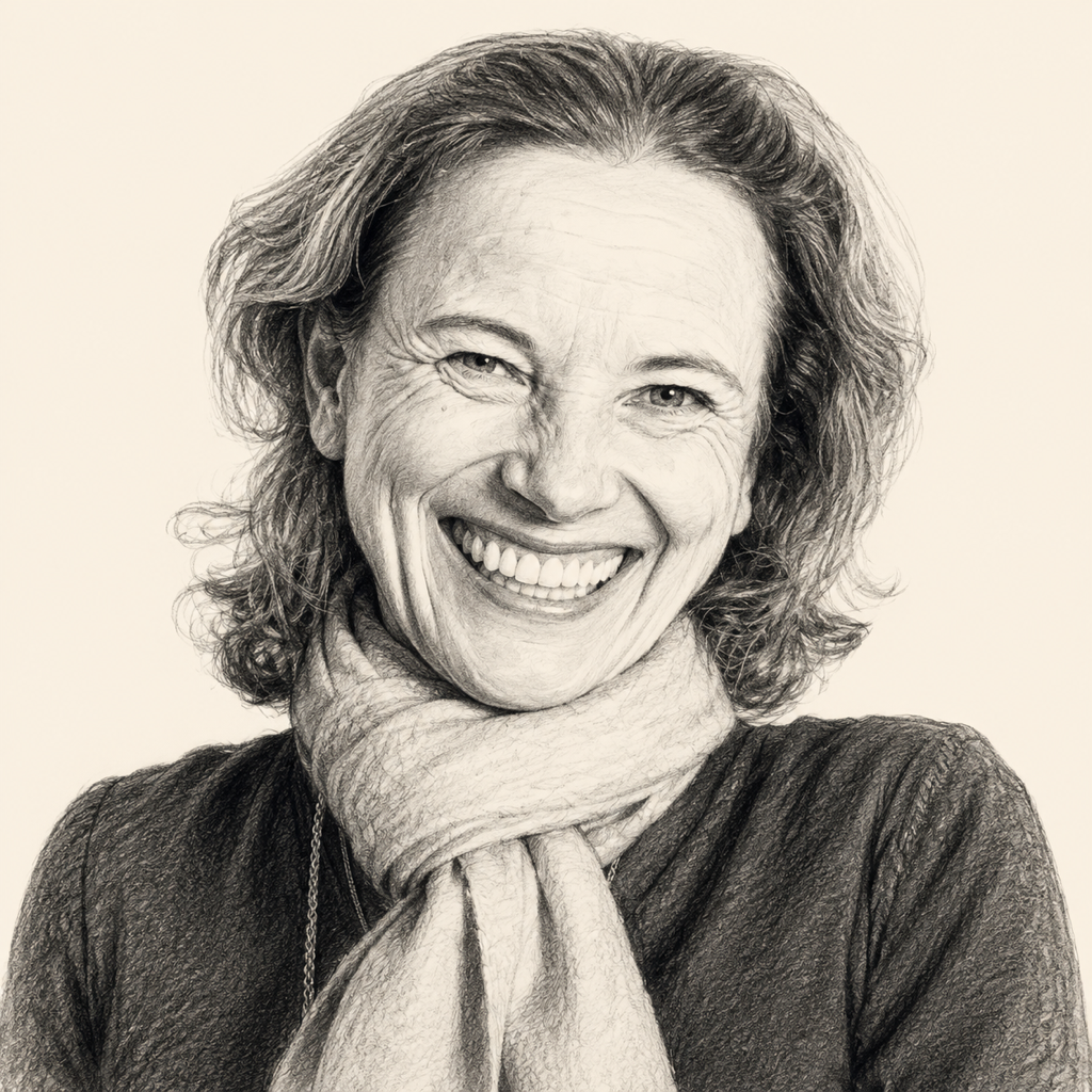 Charcoal portrait of Gabriele Oettingen