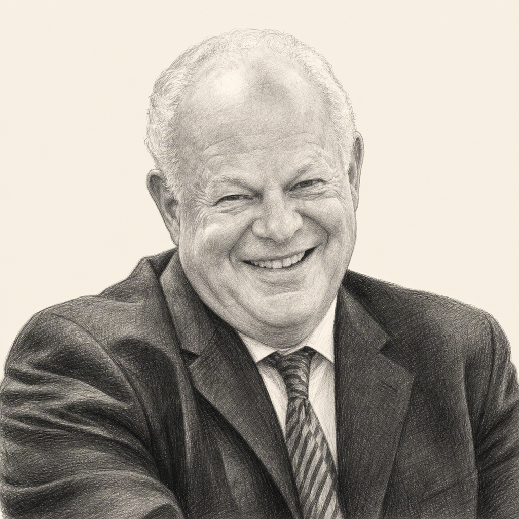 Charcoal portrait of Martin Seligman
