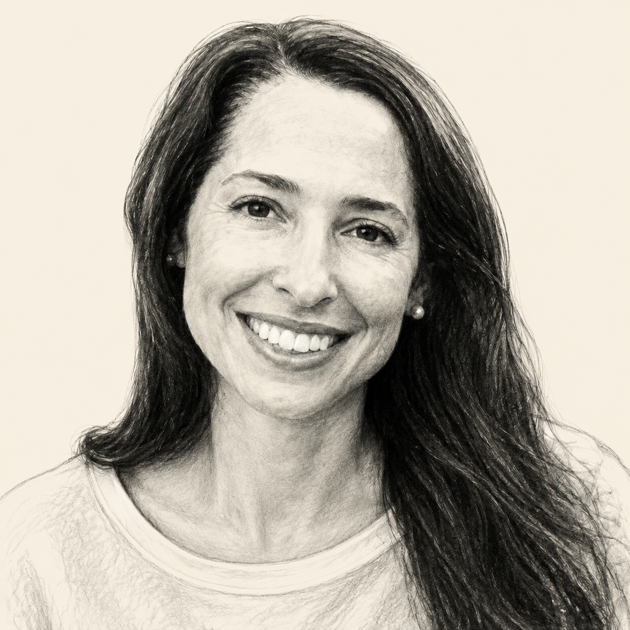 Charcoal portrait of Laura Yamhure Thompson