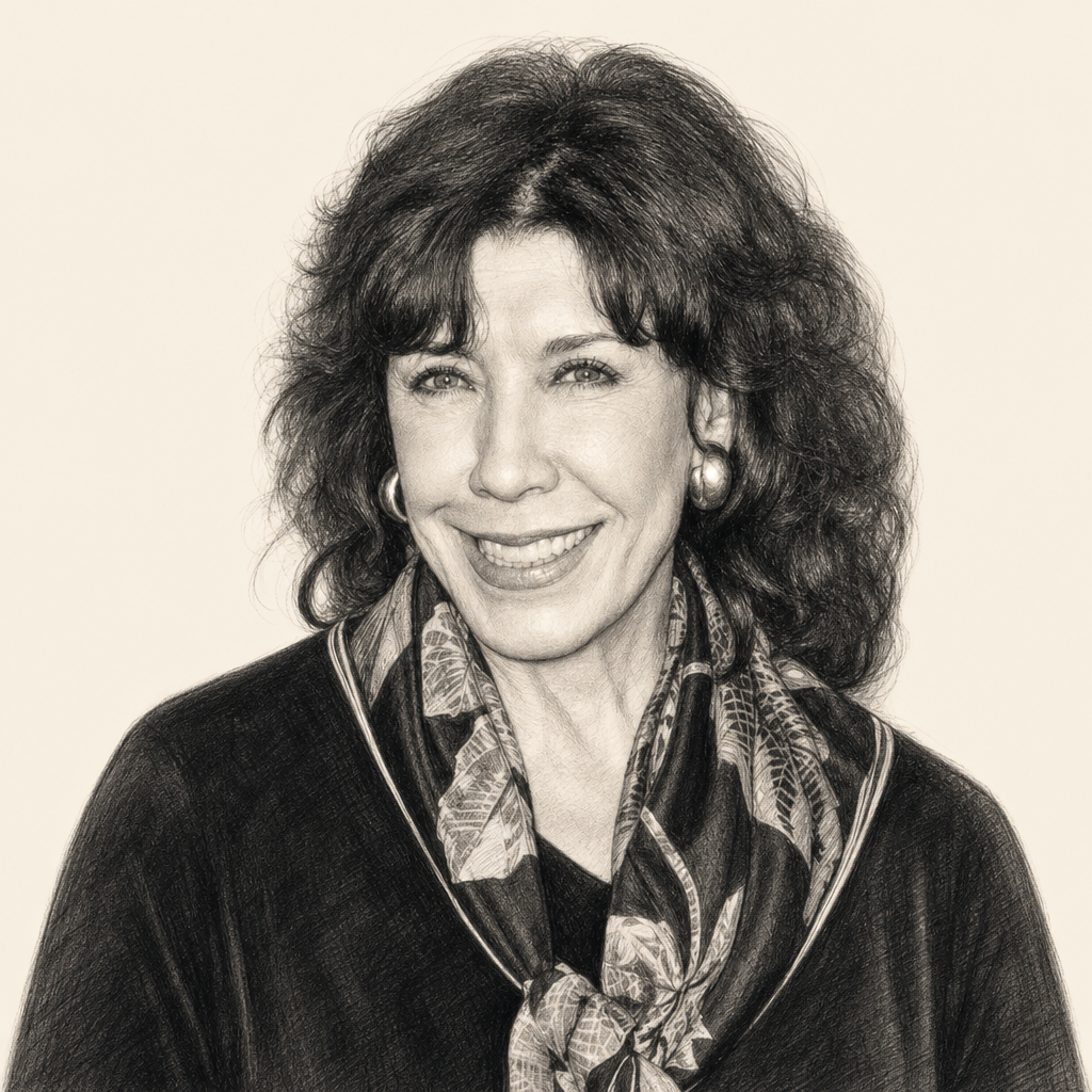 Charcoal portrait of Lily Tomlin